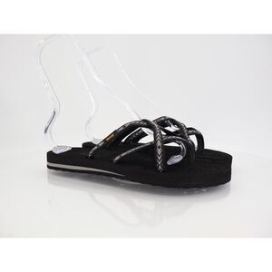 Teva Women's Olowahu Sandal Size 10 Thong Slide Flip Flop Black Tan Comfy